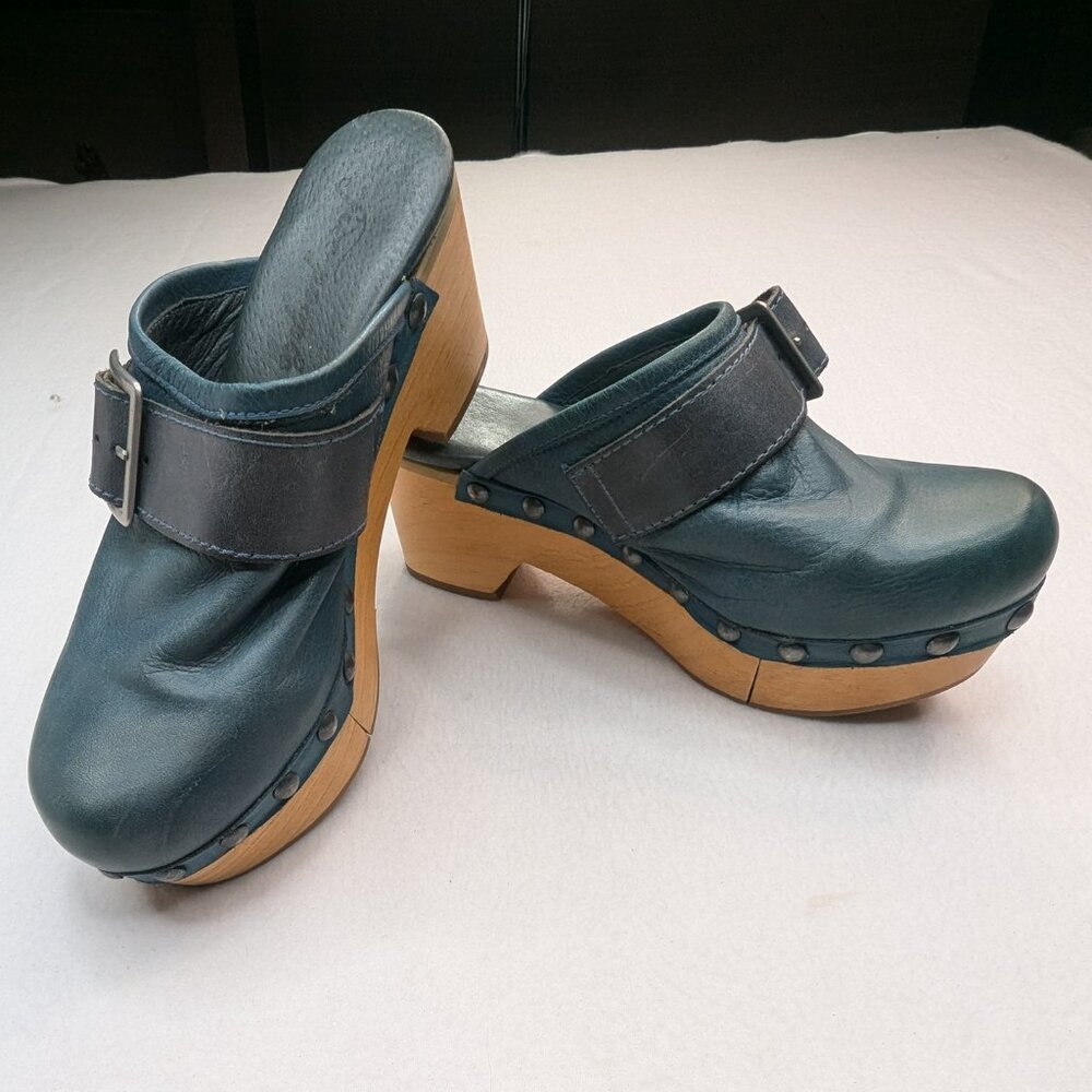 RARE Free People Culver City Clog  Women's Sandal size 37 Color Blue Color - Picture 3 of 16